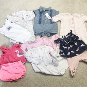Girls newborn NB bundle of clothes 10 lot